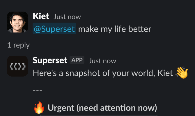The Paradev Slack bot spinning up a workspace and reporting back in-thread